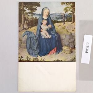 Vtg 60s National Gallery of Art Postcard Rest on Flight Into Egypt, Gerard David